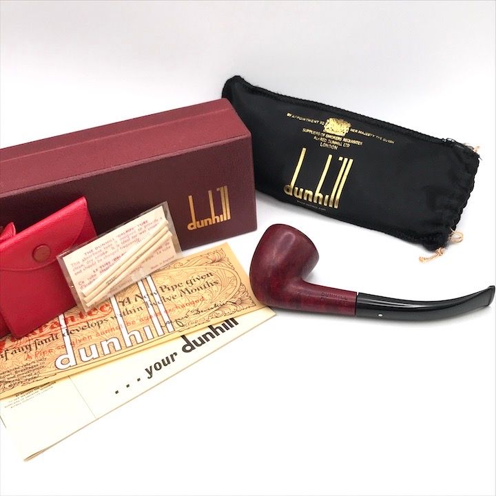 Dunhill ダンヒル キセル 煙管 パイプ ブリュイエール ブライヤー レッド 木製 イギリス製 喫煙具 箱 保存袋 付き a9909