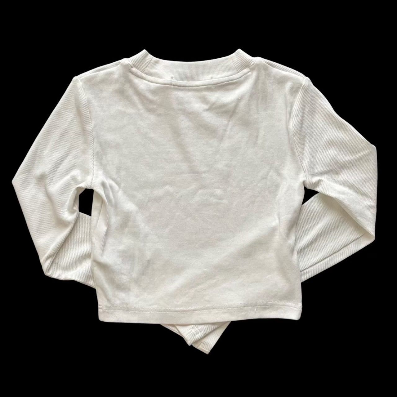  カルバンクライン ロングスリープシャツ 白 ショート丈 CalvinKlein カルバンクライン ロングスリープシャツ 白 ショート丈