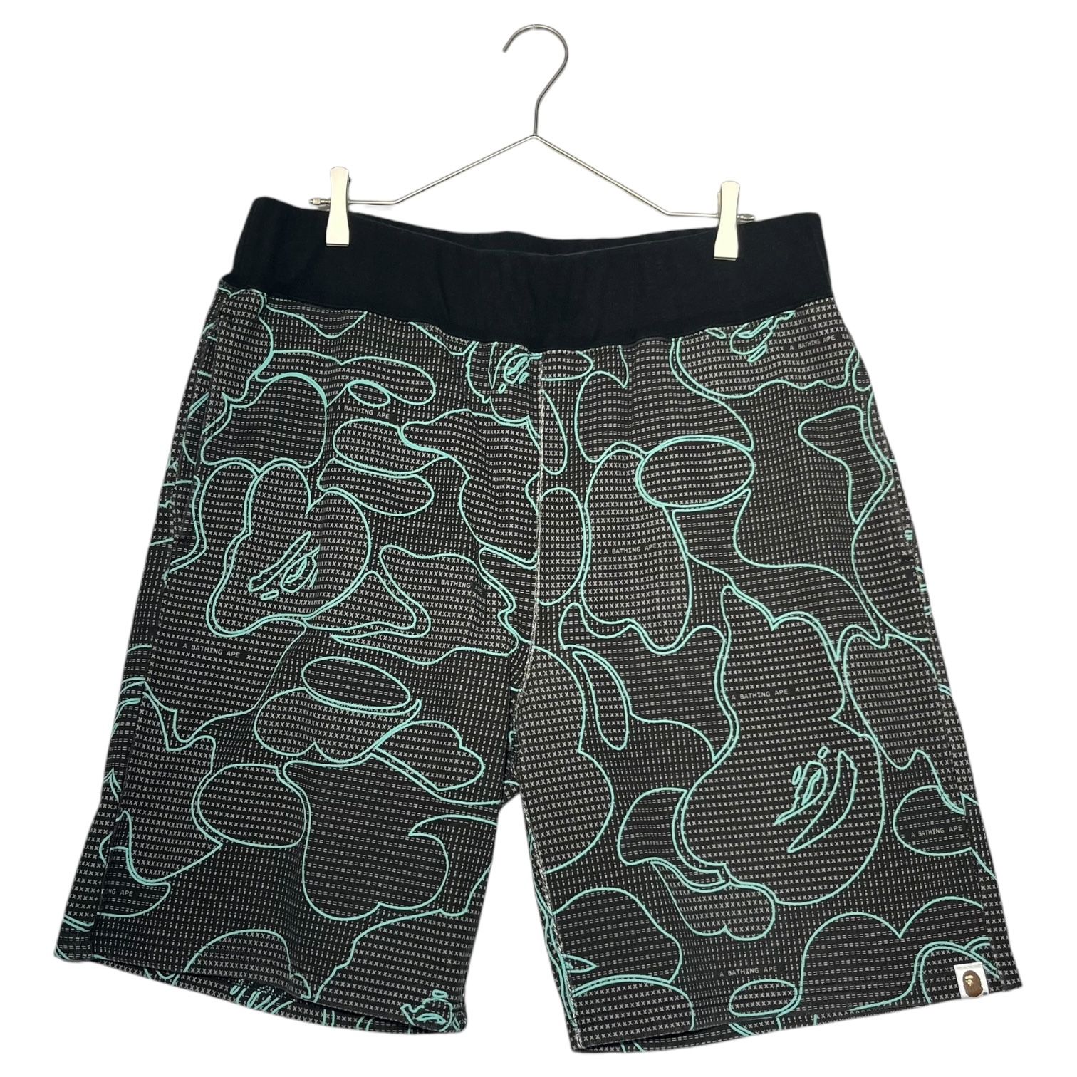 A BATHING APE(アベイシングエイプ) TEXT CODE CAMO SWEAT SHORTS 