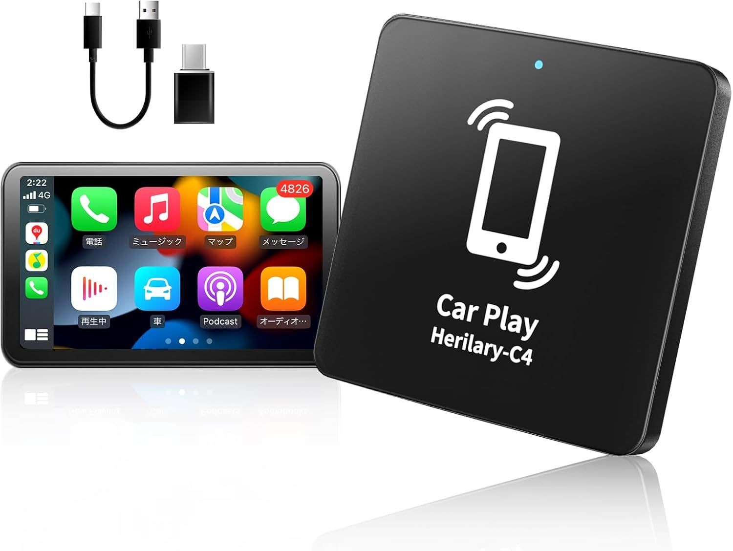 CarPlay ワイヤレスアダプター iPhone用 有線接続を無線化 自動接続 高速通信 5G WiFi対応 USB TypeC 幅広い車種に対応 簡単接続