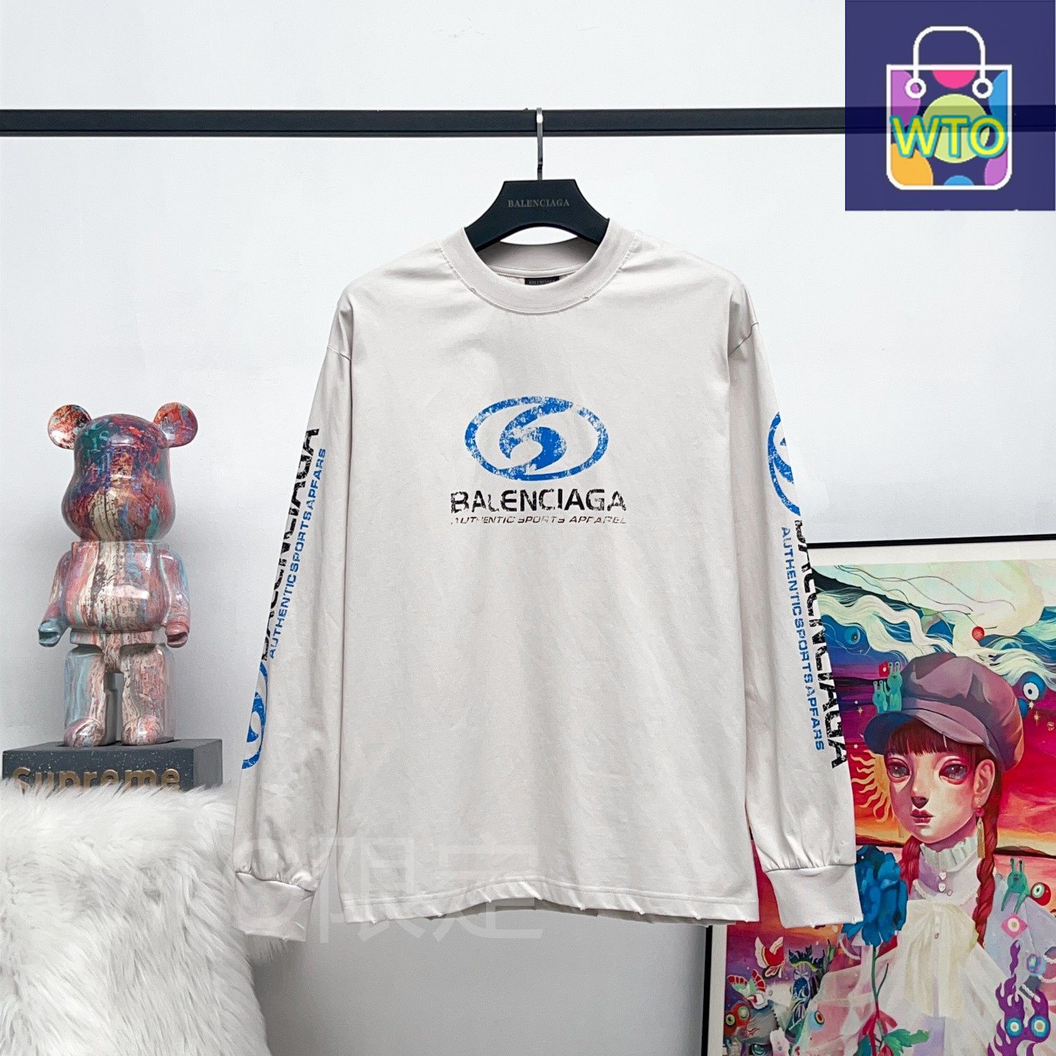 本日限定特価】BALENCIAGA メンズ＆レディース ロングスリーブ T