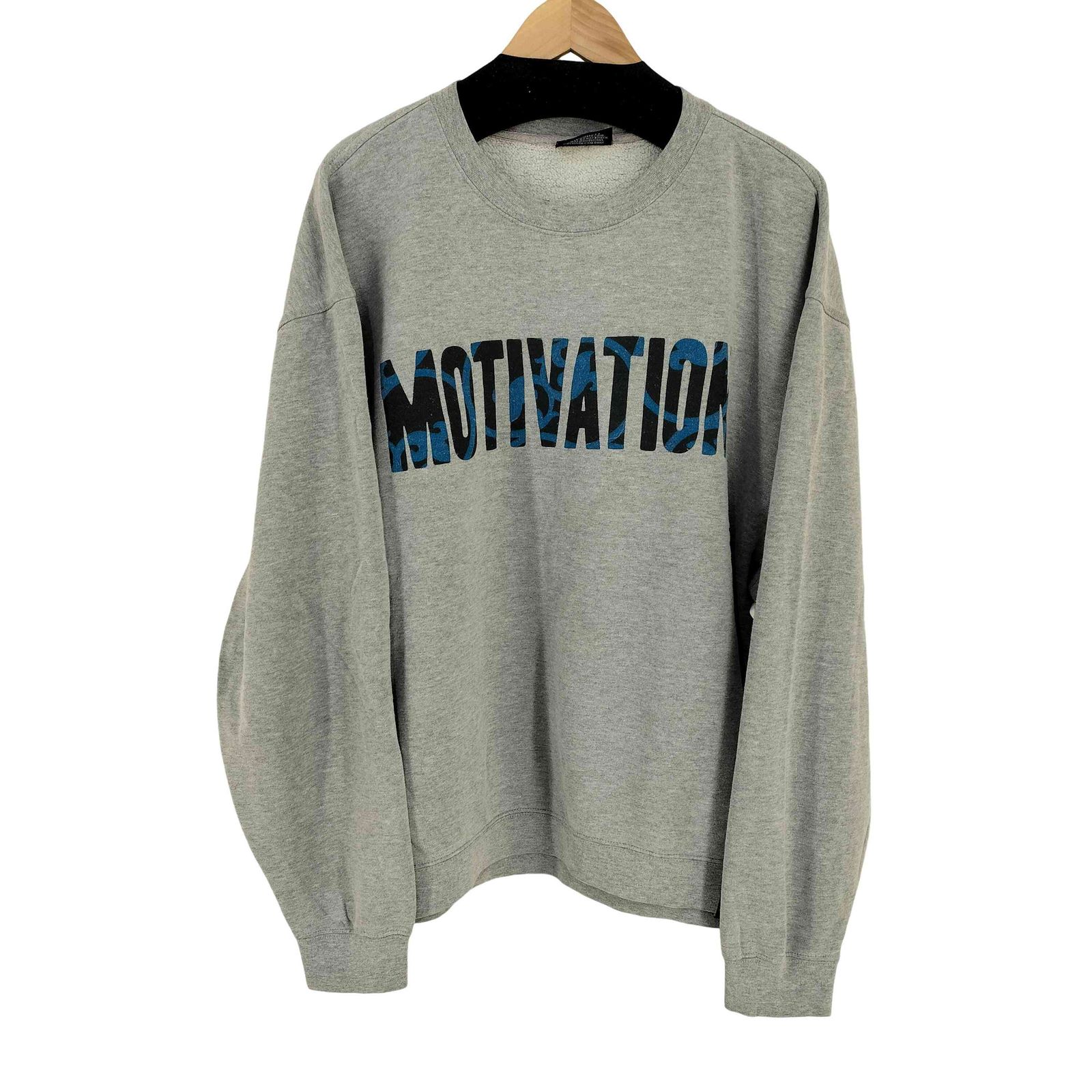 ユーズドフルギ USED古着 MOTIVATION USA製 ロゴプリント クルーネックスウェット VISIT MTVTN.COM メンズ import：XL 
