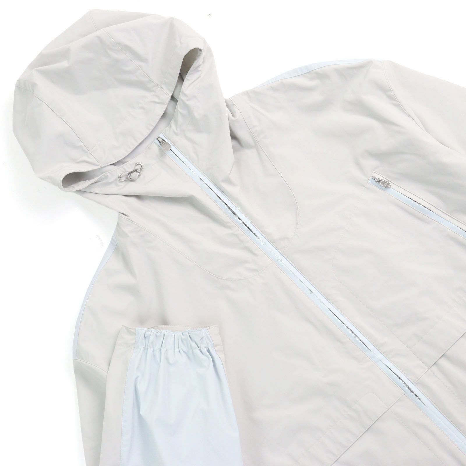 【極美品】HERMES ナイロン ブルゾン 極美品○HERMES エルメス 24SS バイカラー フーデッド ダブル