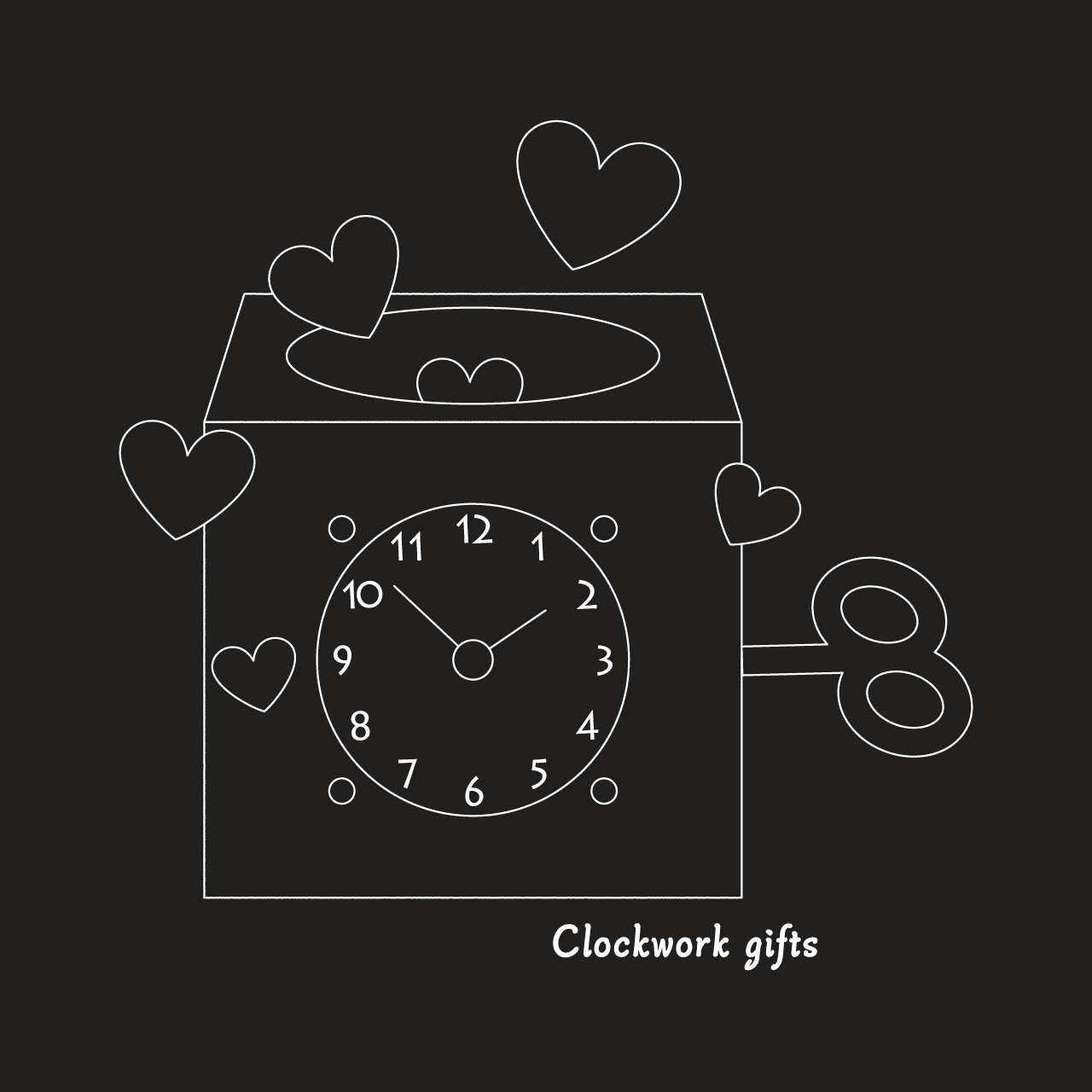 グラフィックパーカー　Clockwork gifts Black -Parka-