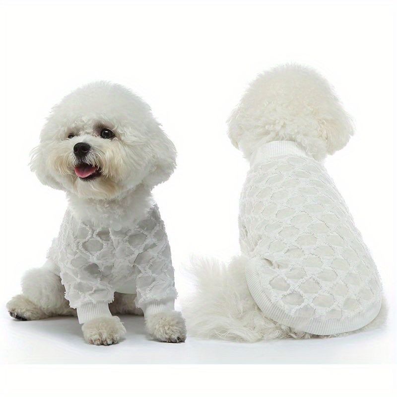 小型から中型犬用のスタイリッシュなペットシャツ3枚セット - 通気性のあるオールシーズン対応犬＆猫トップス、フリル襟付き、ブラック・ピンク・ホワイト、テディやポメラニアンなどに