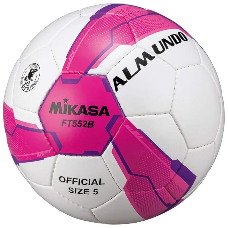 ミカサ MIKASA サッカーボール 日本サッカー協会 検定球 5号球 ALMUNDO アルムンド 一般 大学 高校生 中学生用 手縫い ボール FT552B-PV 推奨内圧0.8 kgf|? ピンク 0