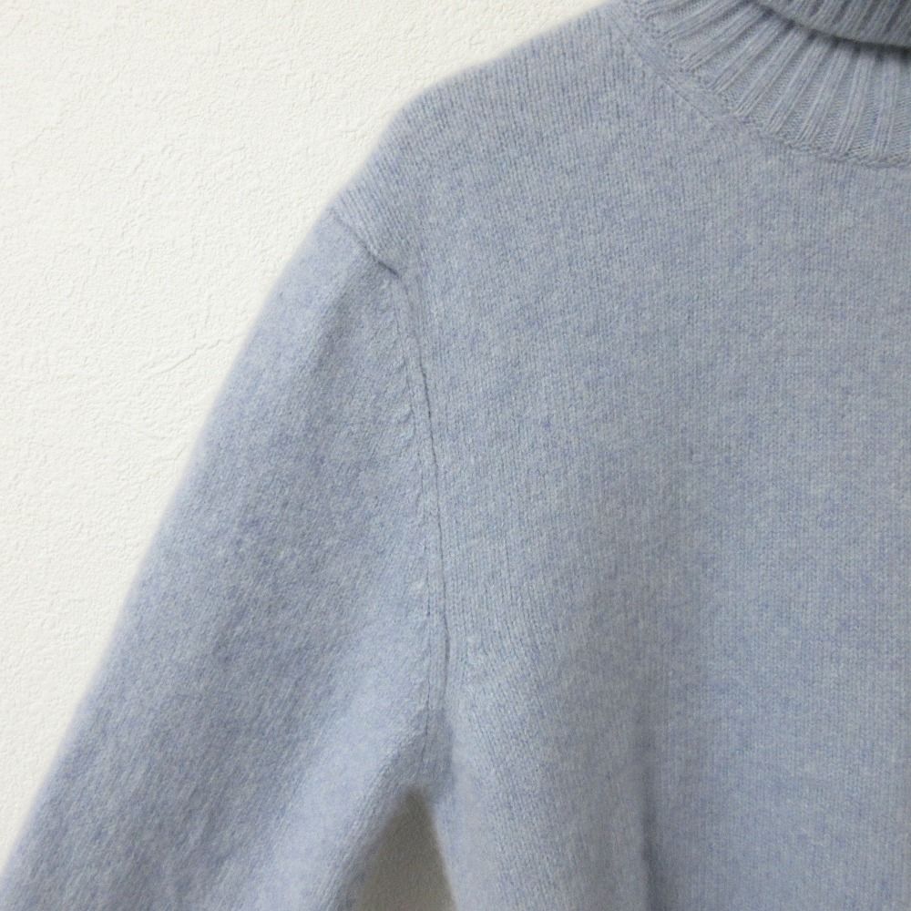 美品 22AW AMI PARIS アミパリス ハート刺繍 カシミア タートルネック 長袖 ニット セーター HKS407.005 XS ライトブルー レディース 古着 中古 美品 22AW AMI PARIS アミパリス ハート刺繍 カシミア