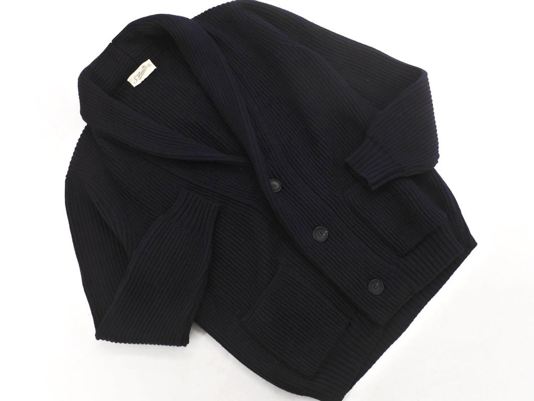 S Moritz サンモリッツ ショール カーディガン size48 紺 ◎メンズ