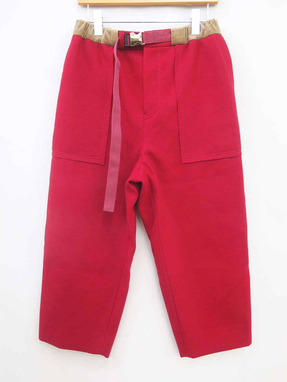 sacai サカイ 19-02044M 19AW ウールクロップドメルトンパンツ 美品 0 