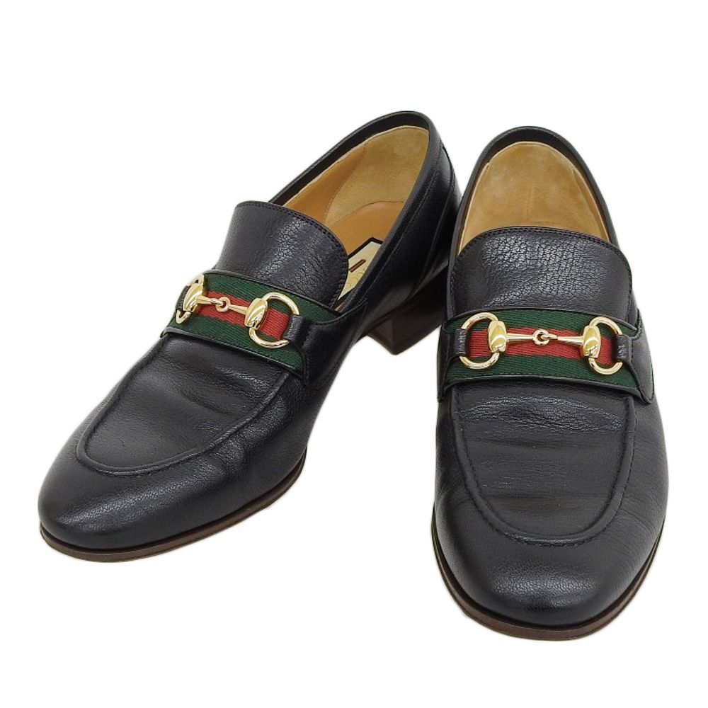 美品　グッチ　GUCCI (7B) 革靴　ビットローファー　シェリーライン　黒 美品 グッチ GUCCI (7B) 革靴 ビットローファー シェリーライン