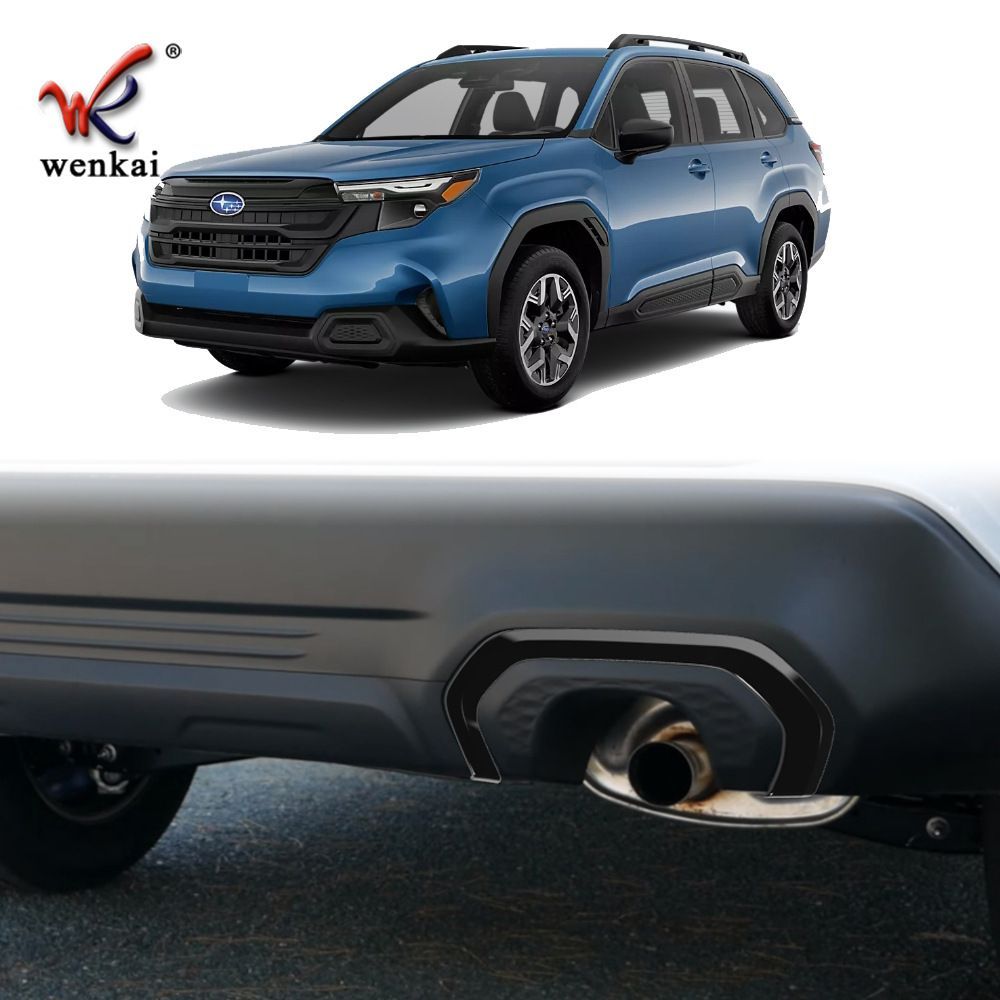 スバル 25年式 フォレスター 後バンパー フォグランプ眉用 メッキ装飾ライン ABS製 2ピースセット