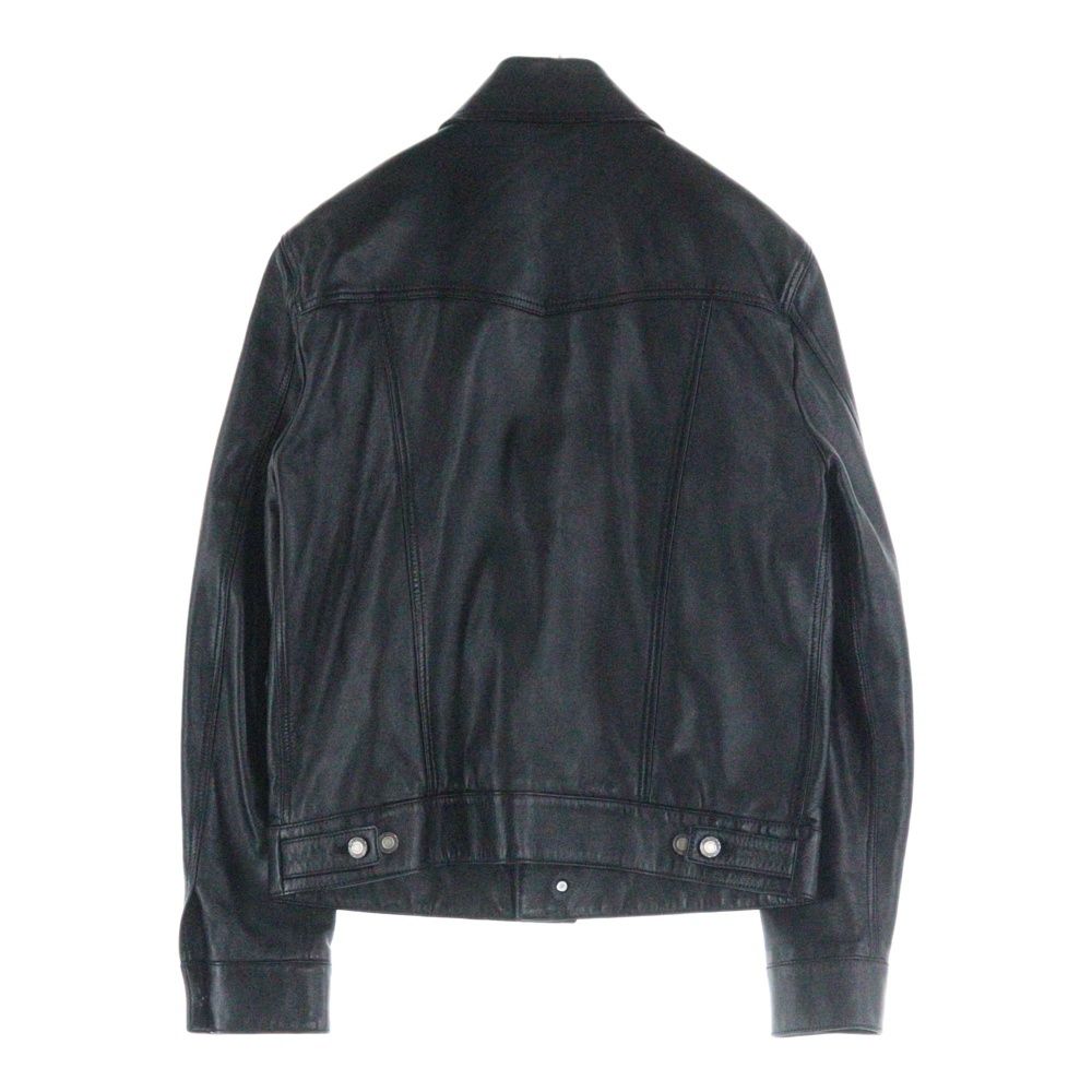 SAINT LAURENT PARIS サンローランパリ 21SS スムースレザー デニムスタイル ボタンジャケット ブラック 529949 YC2OC