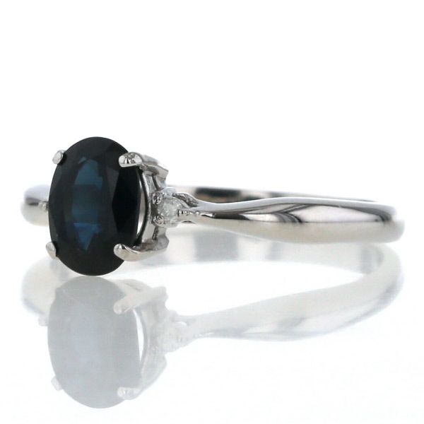Pt900 プラチナ リング サファイア 1.0ct ダイヤモンド 0.02ct