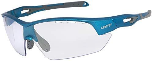 ブルー LEOTTI レオッティ サングラス スポーツ 1眼 クリア UVカット ランニング 自転車 LEOTTIquattroクリア ブルー