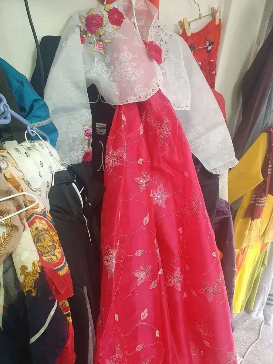 子供用 ピンク 花柄 チマチョゴリ セット 幅 50 ♥品