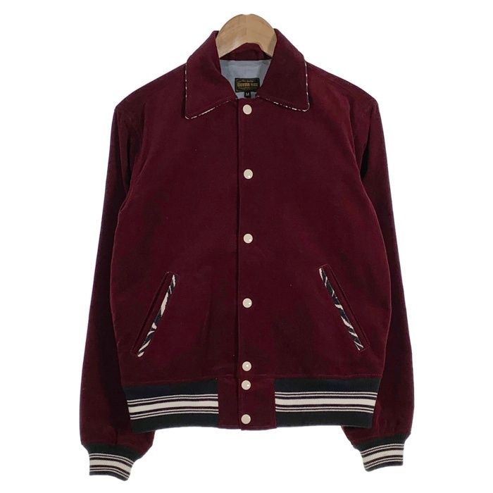 GROOVIN HIGH グルービンハイ コーデュロイ スタジャン ジャケット スナップボタン ボルドー Size M