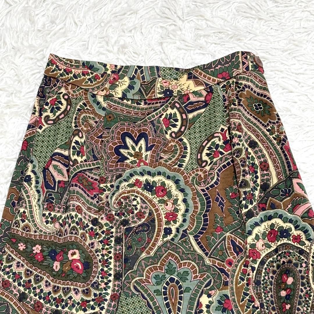 KENZO ヴィンテージ総柄ロングスカート 2 M グリーン