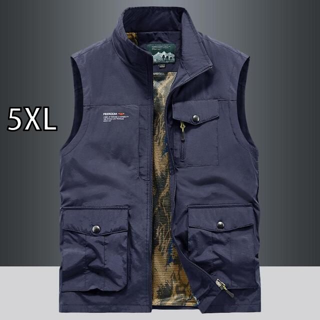 [5XL ]秋冬 コーデ メンズ  服 シンプル ファッション オシャレ 大人 かっこいい 大きいサイズ ストリート 紳士服  アウトドア カジュアル 薄型 ベスト マルチ ポケット 釣り 登山  ジャケット
