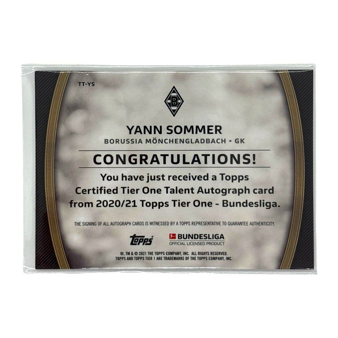 TOPPS サッカーカード TIER ONE YANN SOMMER BORUSSIA MONCHENGLADBACH 053/100 #TT-YS 送料無料 中古 IT1 TOPPS サッカーカード TIER ONE YANN SOMMER BORUSSIA
