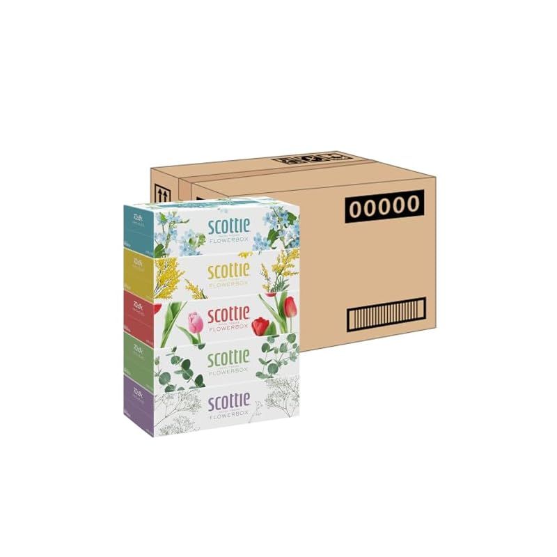 ティッシュ 長持ち 500枚 250組 60箱 スコッティ フラワーボックス ケース品 0