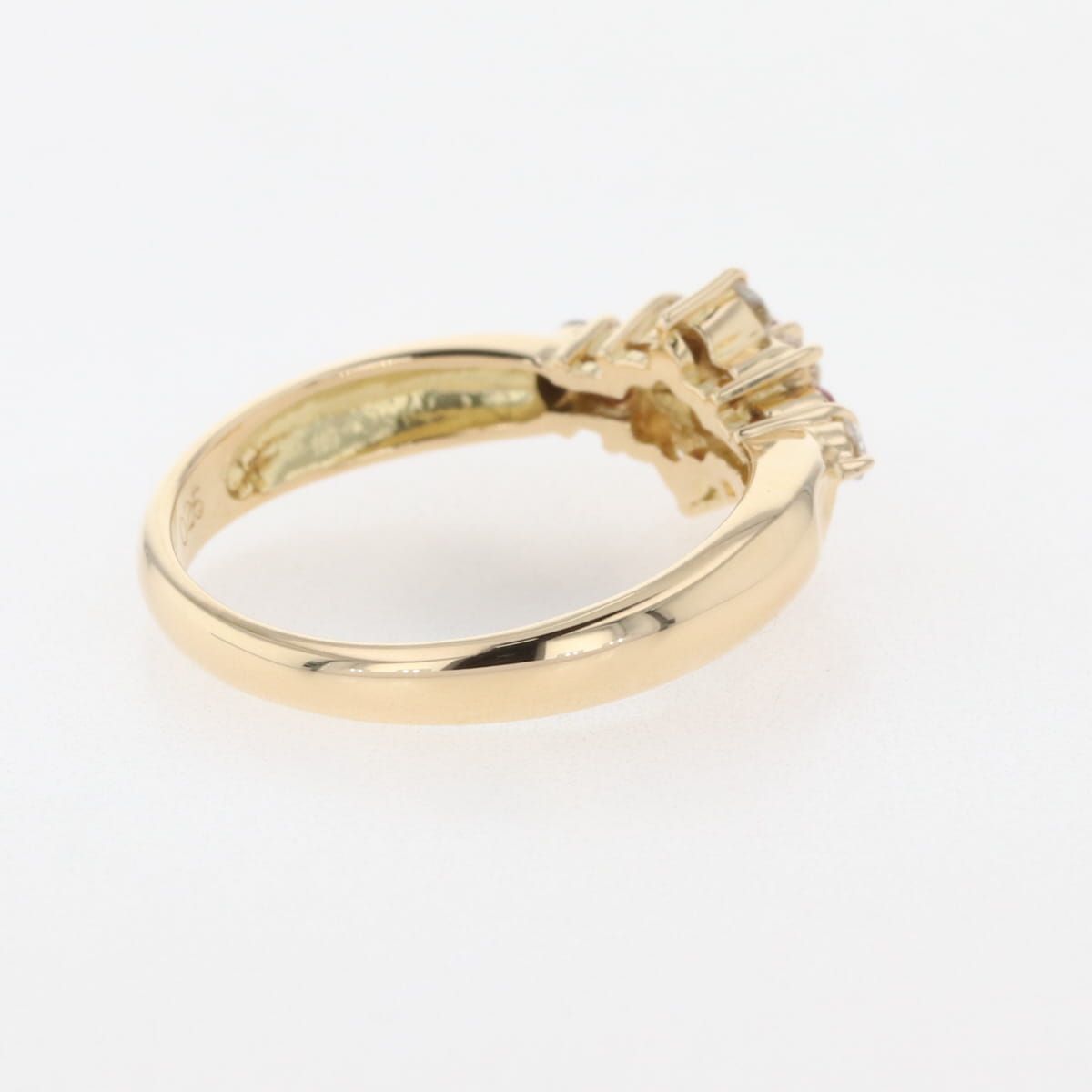 ルビー デザインリング YG イエローゴールド 指輪 メレダイヤ リング 11号 K18 ルビー ダイヤモンド レディース SIROKUMA-CORPORATION_COM