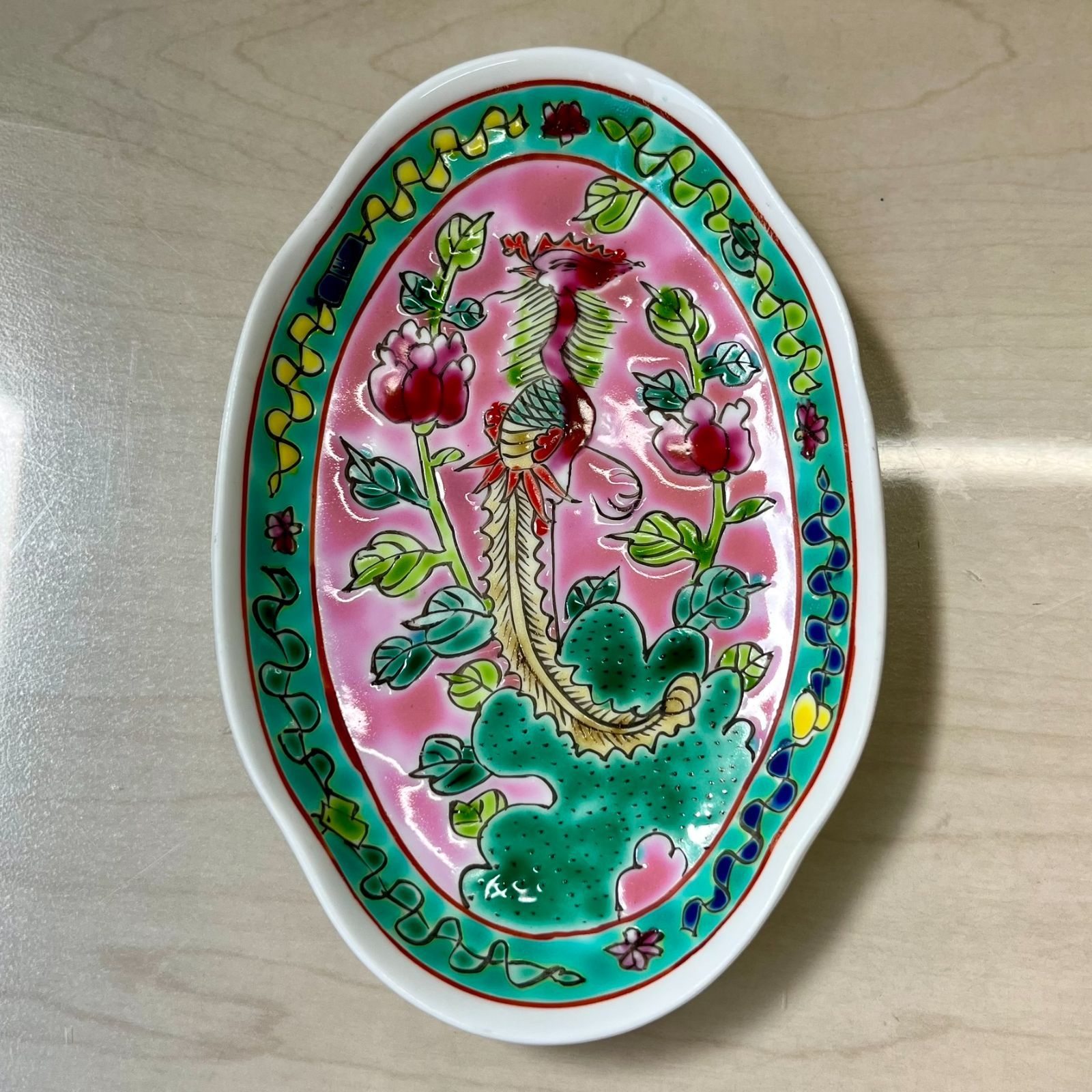 30P プラナカン プレート Oblong (丸横長皿) ニョニャ 食器 皿 絵皿