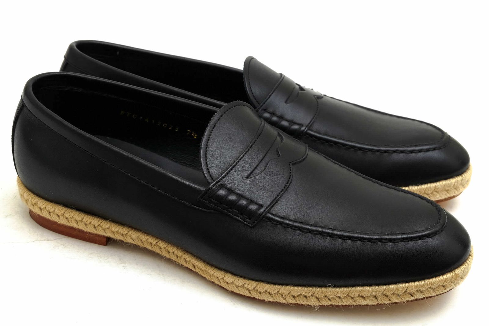 【直営店買付】 フットザコーチャー／foot the coacher コインローファー ペニーローファー シューズ 靴 メンズ 男性 男性用レザー 革 本革 ブラック 黒  FTC1412023 COIN LOAFER(ESPADRIILE) エスパドリーユ仕様 スリッポン  ダイヤル式シューズ