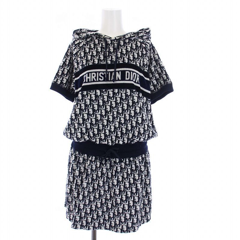 Christian Dior 半袖ミニワンピース ネイビー