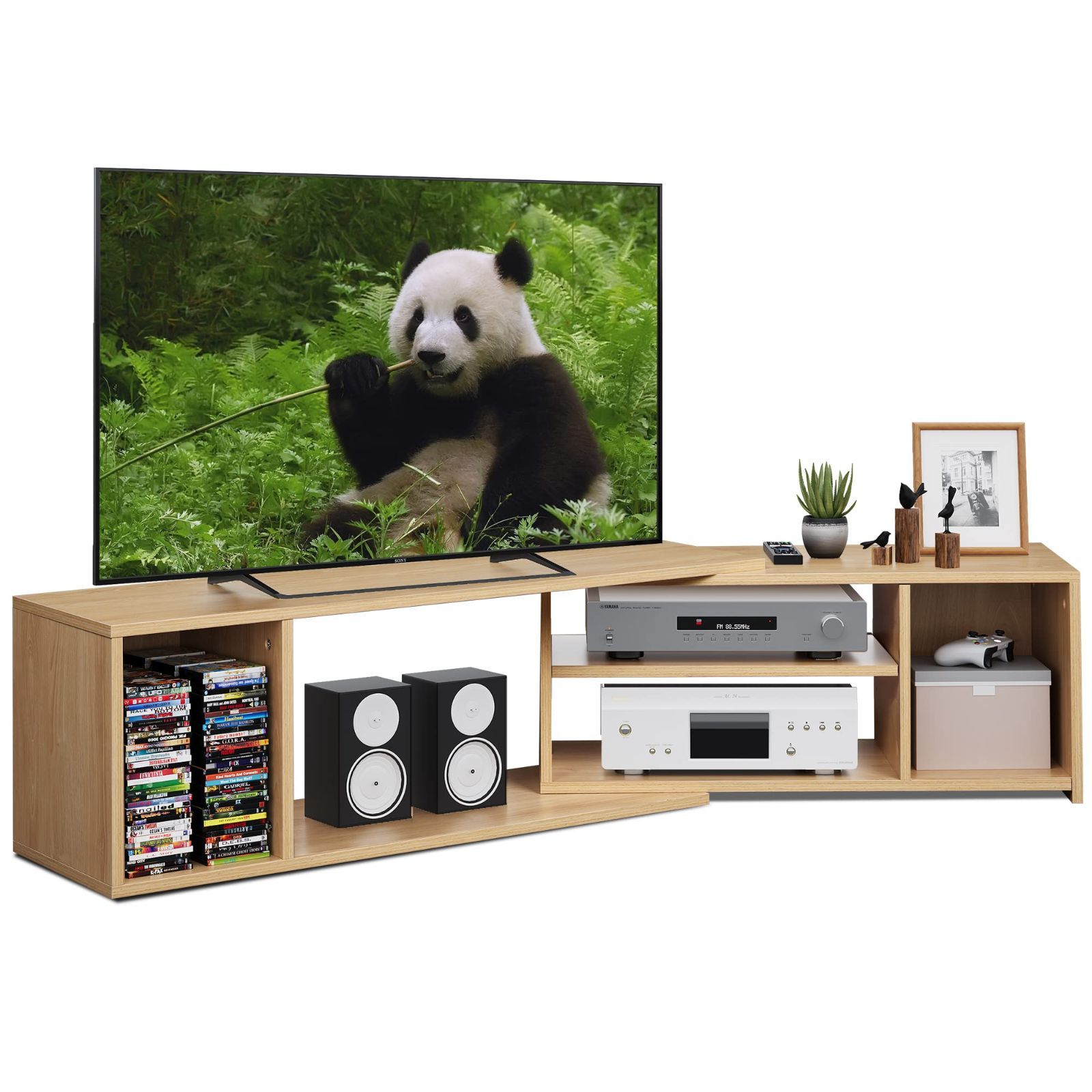 【新着商品】tvボード 100cm幅 AVボード 角度調整 145cm幅 ローボード 収納 40インチ 43型 伸縮テレビ台 TV台 コーナー テレビボード ナチュラル 伸縮 テレビ台 WLIVE