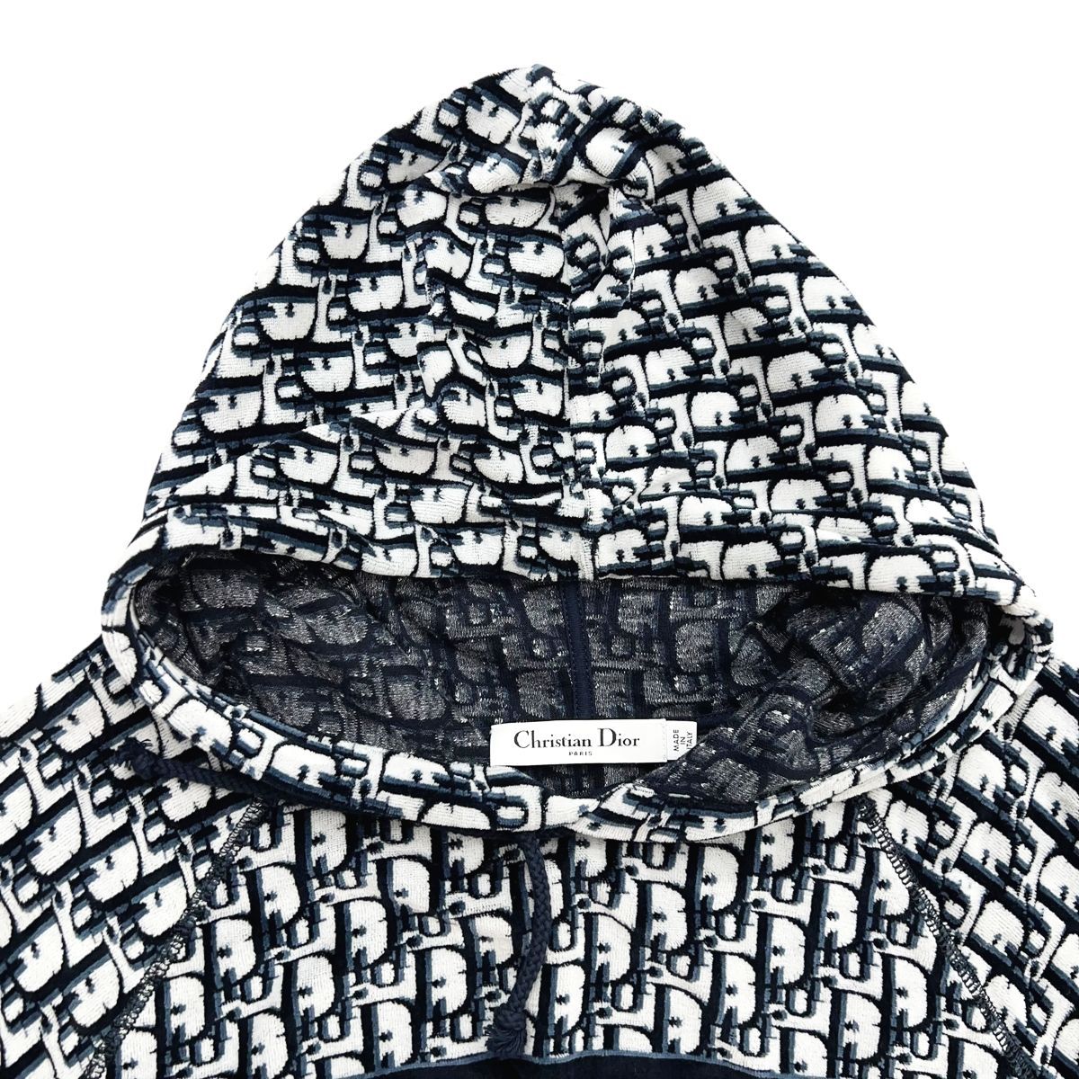 Dior ディオール オブリーク フーディ 半袖ミニワンピース 123R02A4022 サイズS ネイビー 白 春夏 レディース 24002240 MK DECORATOM_COM_BR