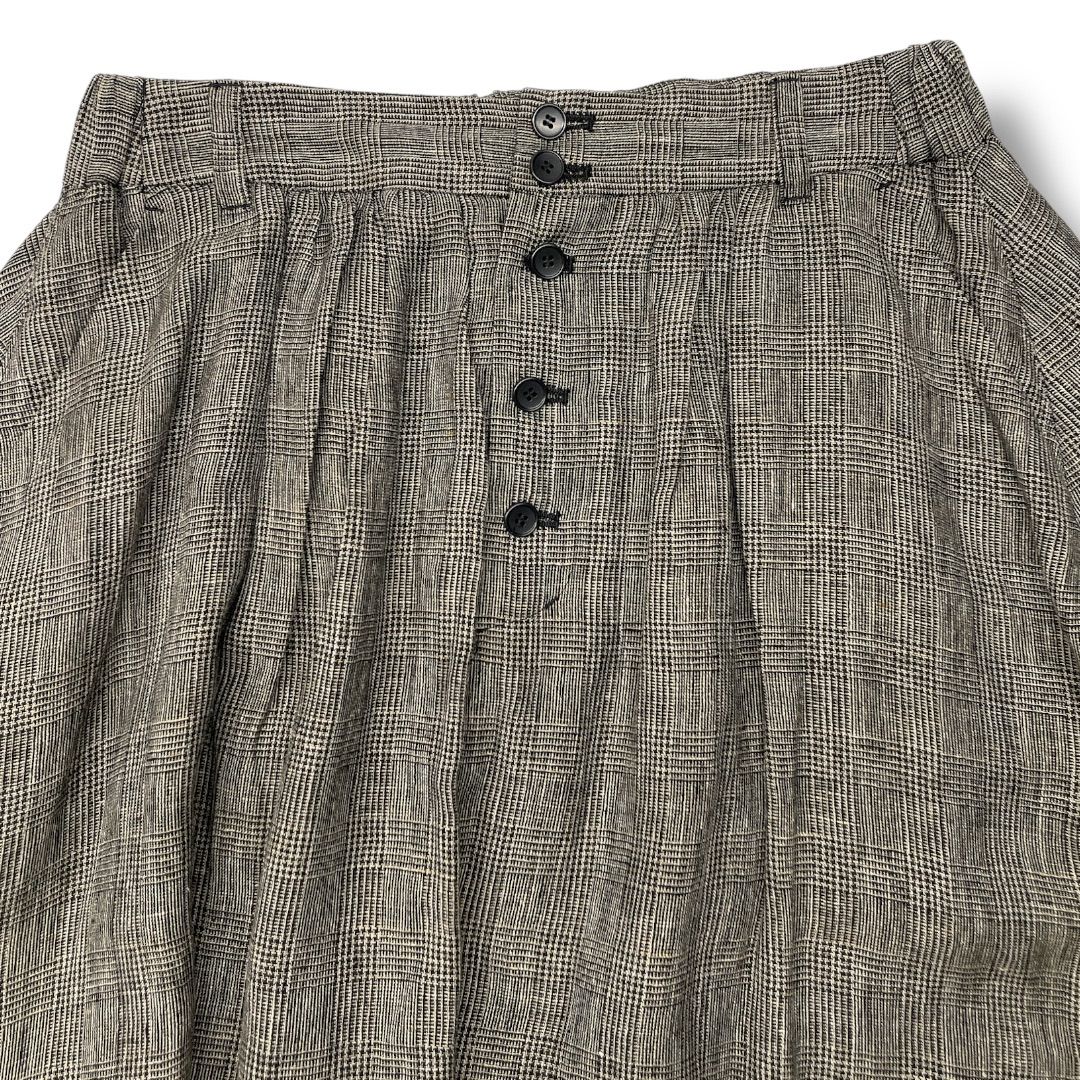 pas de calais パドカレ リネンナイロングレイチェックパンツ