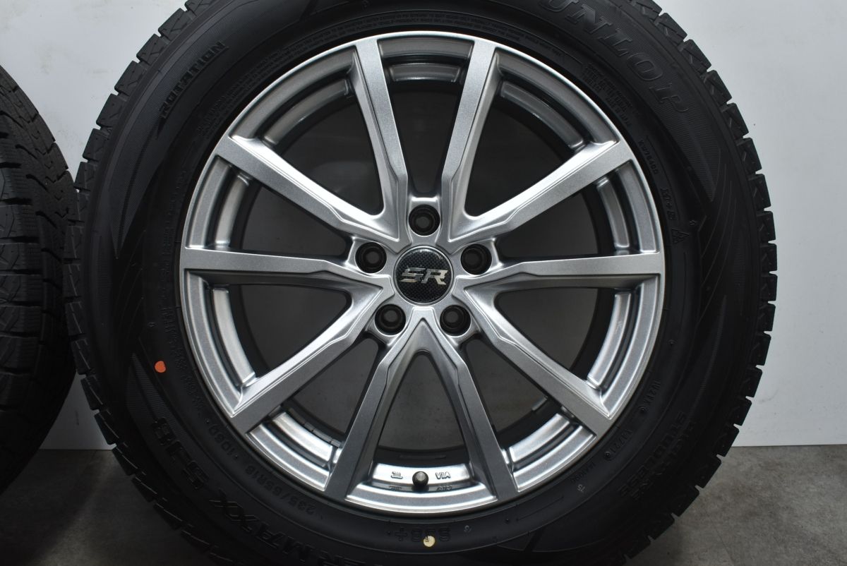 【バリ溝 美品】ストレンジャー 18in 7.5J +38 PCD114.3 ダンロップ ウィンターマックス SJ8+ 235/65R18 レクサス RX ムラーノ 送料無料