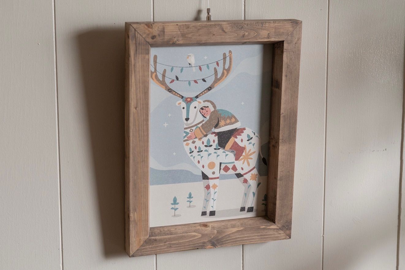 天然木 ハンドメイド額縁 RETRO FRAME A4 (アートサンプル付き) - メルカリ