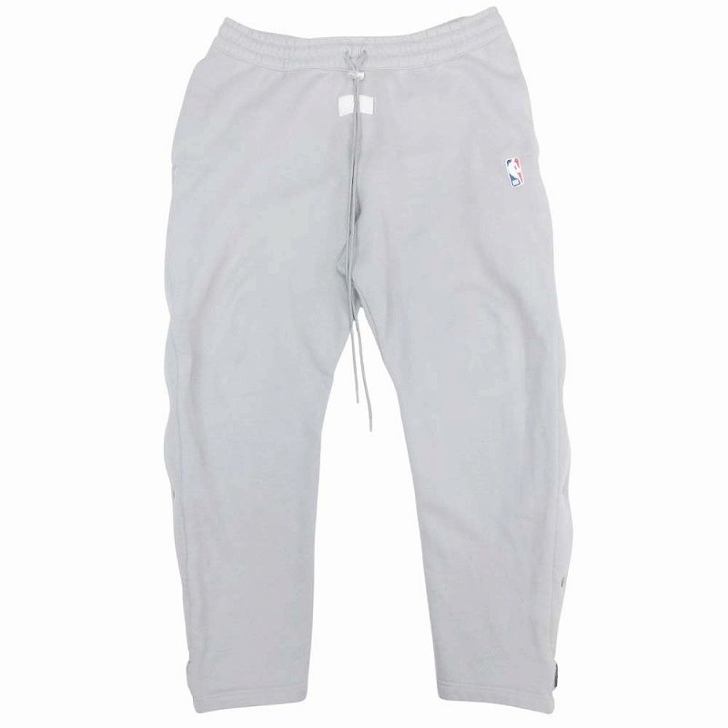 19SS ナイキ × フィアオブゴッド NIKE × FEAR OF GOD NBA WARM UP PANTS ウォームアップ パンツ スウェット ボトムス サイドスナップ 裏起毛 コットン BV5791-003 サイズL グレー