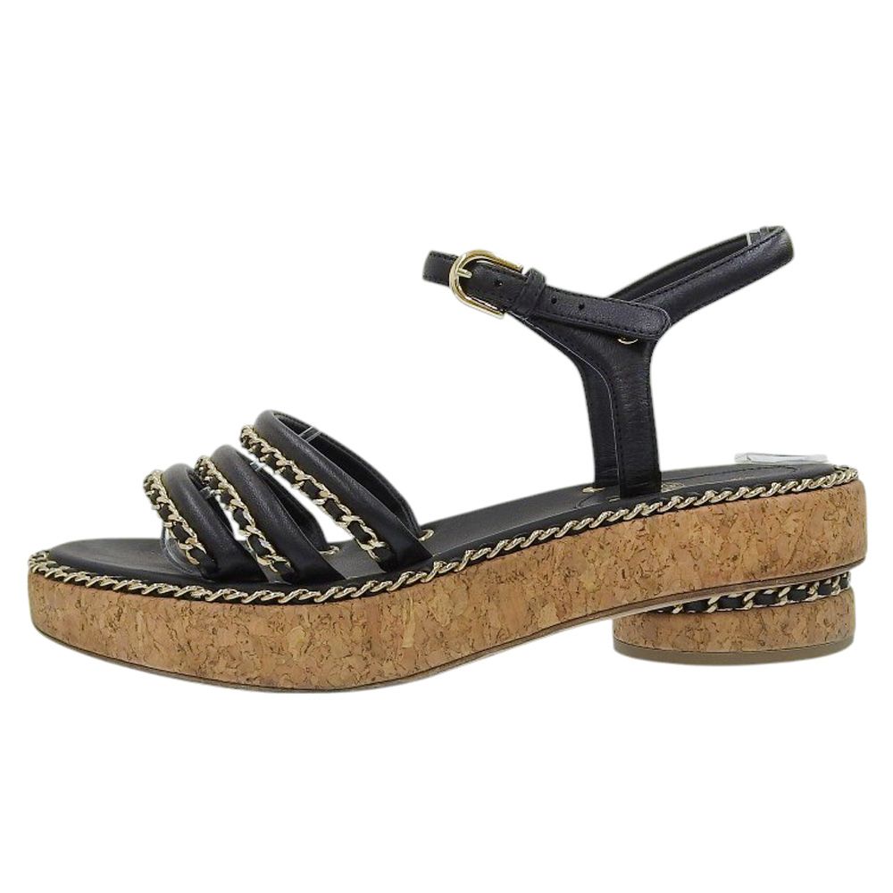 ［美品］シャネル　ココマーク　レザー　チェーンモチーフ　ミュール　ヒールサンダル 楽天市場】【新品】 シャネル サンダル チェーンモチーフ ココ