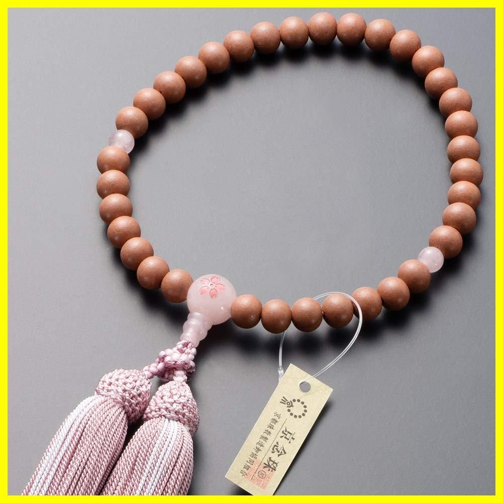 迅速発送】仏壇屋 滝田商店 京念珠 数珠 女性用 紅桜 ローズクォーツ桜