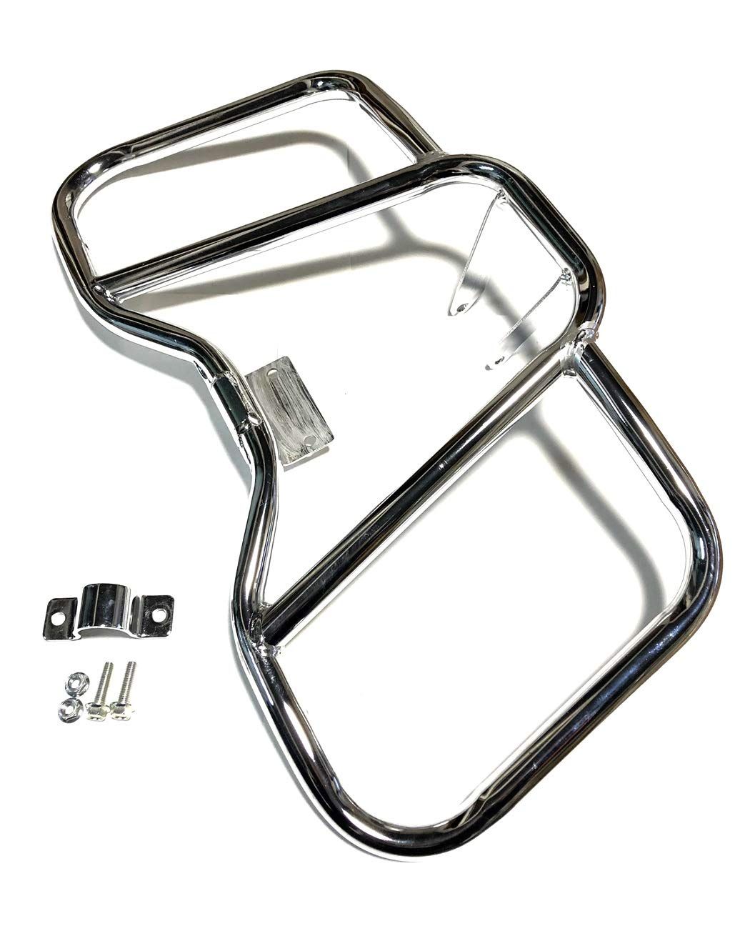 スズキ 用 エンジンガード バンパー シルバー メッキ 銀 GN125 GN125H GN125-2F HJ125-8 等 社外品 カスタム パーツ 部品 シルバーメッキ シルバーメッキ