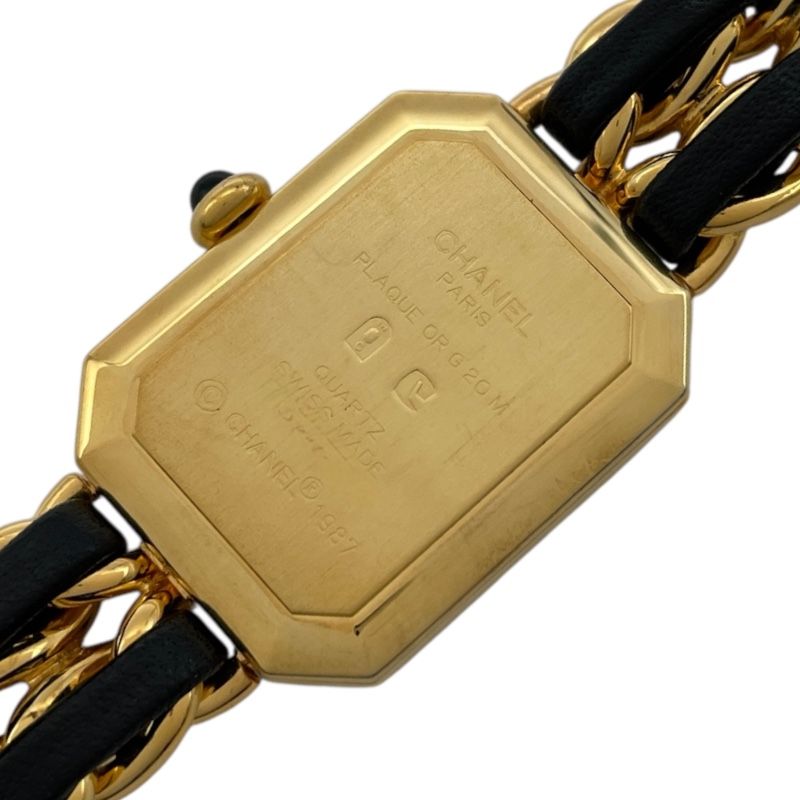 シャネル CHANEL プルミエール S H0001 ブラック GP×革ベルト クオーツ レディース 腕時計