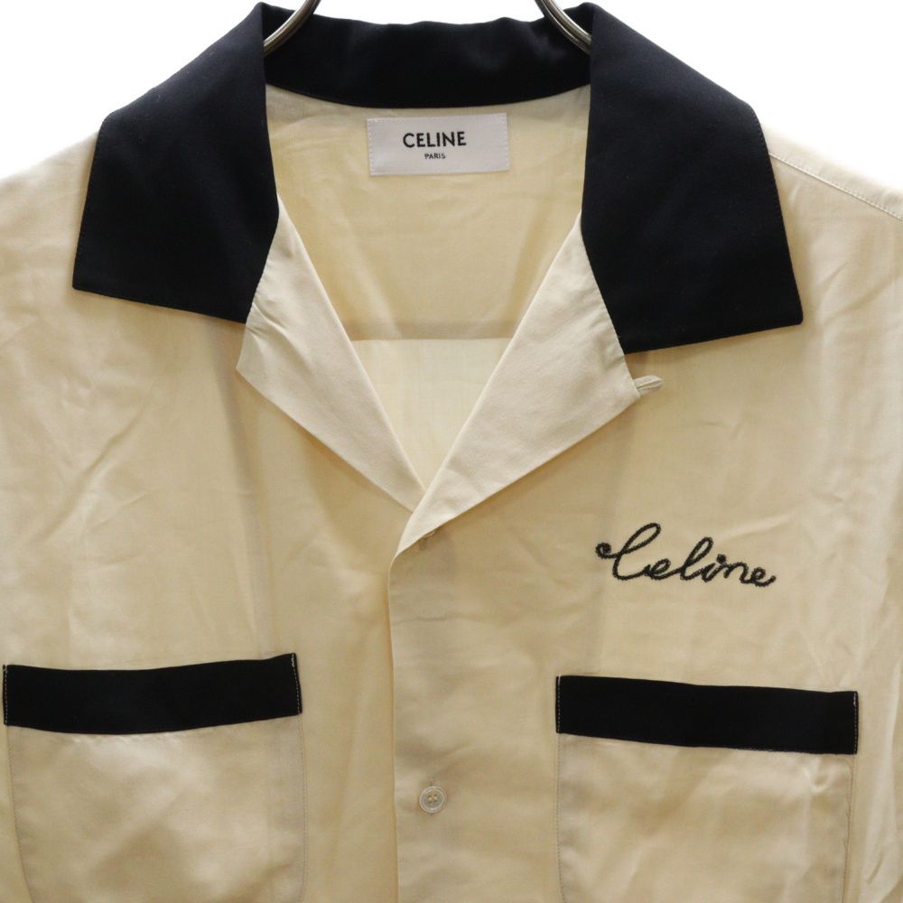 CELINE (セリーヌ) 24AW CELINE刺繍入りロカビリー半袖シャツ イエロー 