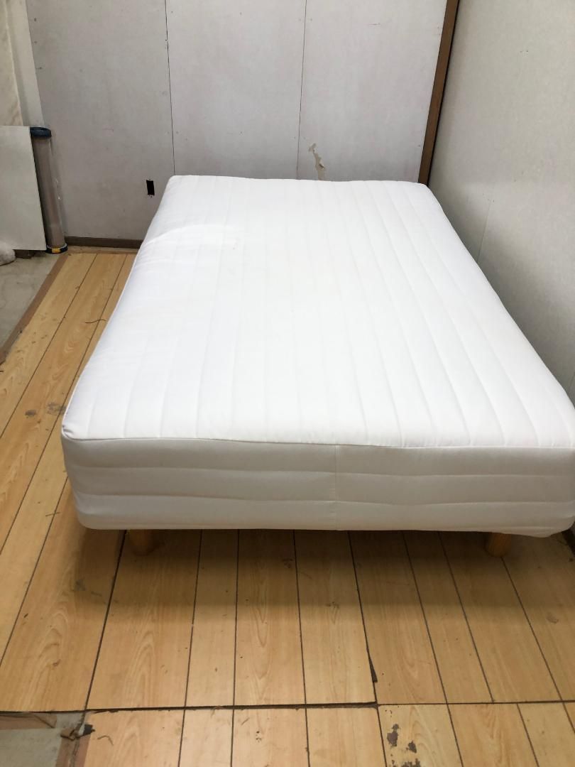 無印 高密度ポケットコイルマットレス セミシングル 幅120×長さ198×厚さ46cm 脚付き 250809-3 WWW_NOITHATQUANGTHANH_NET