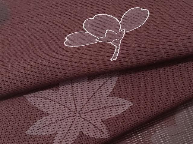 平和屋着物＊夏物 小紋 絽 楓 舞花文 銀彩 やまと誂製 正絹 逸品 未  