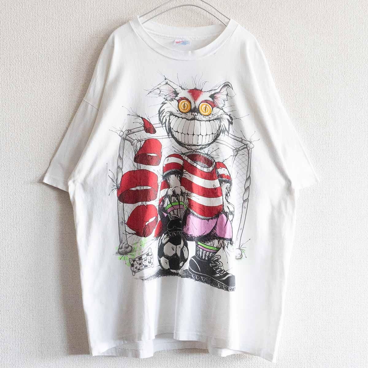 希少/雰囲気抜群】チェシャ猫 Tシャツ【 Hanes 】 XL 90s 不思議の国のアリス ヘインズ サッカー ヴィンテージ 古着 u2405079  - メルカリ