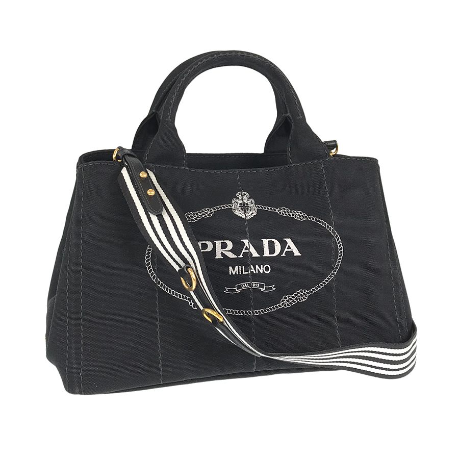 プラダ PRADA カナパ 2WAY 1BG642 ブラック キャンバス トートバッグ skd【中古】 - メルカリ