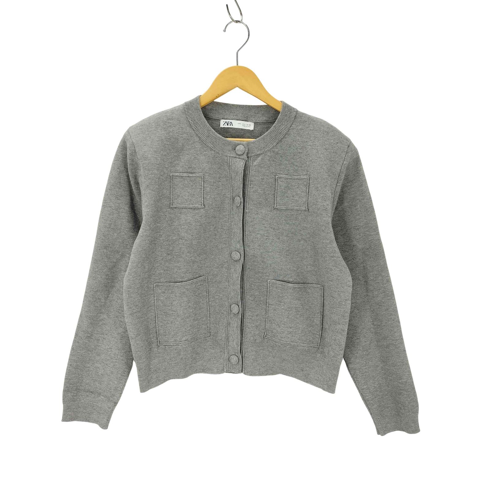 ザラ ZARA プレーンニットジャケット レディース import L