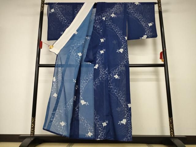 平和屋着物＊夏物 小紋 絽 草花文 洗える着物 AAAW5403jd - メルカリ