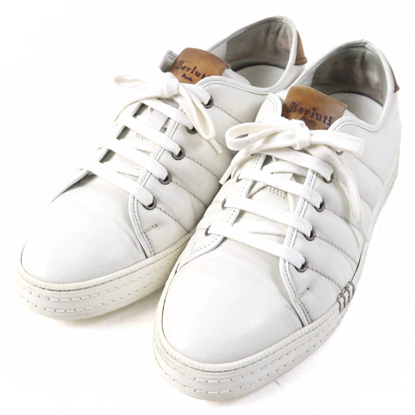 美品 Berluti ローカット レースアップ レザースニーカー 7.5 良品 