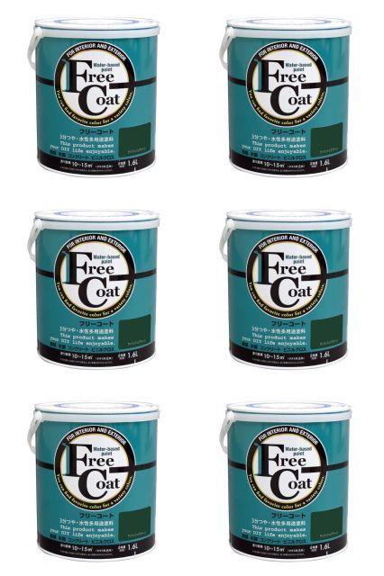 アトムハウスペイント 水性フリーコート 1 6 L アイリッシュグリーン 6缶セット