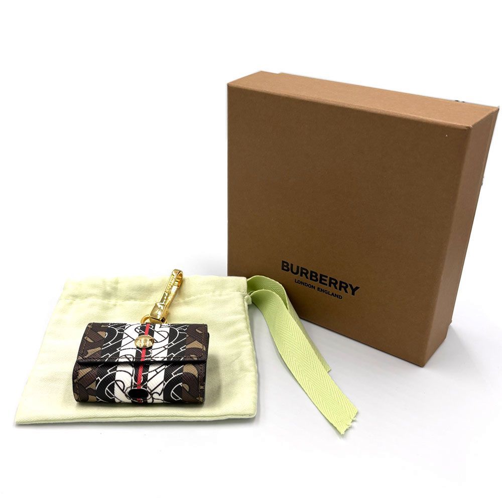 バーバリー BURBERRY AirPodsケース 8031797 ブラウン PVC レザー 中古