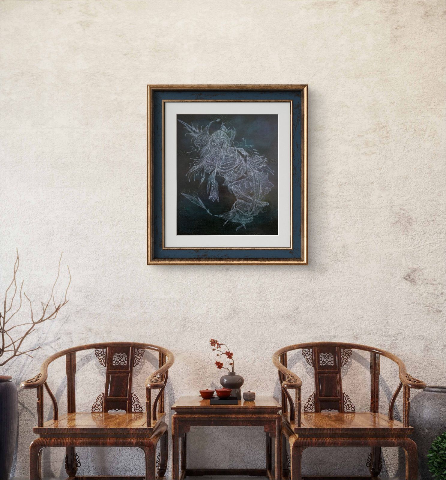 深海のdeus / deus of DeepSea - モダン画 キャンバス 46×38㎝ F8号 原画