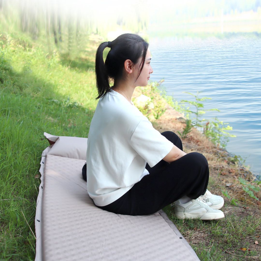 インフレーターマット　5㎝　自動膨張式　エアマットレス　シングル　キャンプ　車中泊　アウトドア　災害時　ミニマリスト